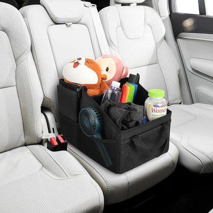 Organizator Portbagaj Auto Elindor®, Cutie Pliabila, Geanta Depozitare, Compartimentare Practica, Accesorii Interior Masina, Plasa Elastica, Suport Bagaje, Organizare Rapida, Negru