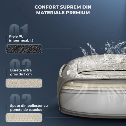 Husa Scaun Auto din Piele Ecologica Impermeabila Elindor®, Gri