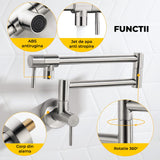 Baterie Bucatarie Elindor®,Pipa Extensibila, Design Modern, Argintiu