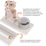 Set 2 Covorase pentru Chiuveta Elindor® din Diatomit, Extra Absorbant, Uscare Rapida, Antiderapante, Design Contemporan si Minimalist, Rezistente la Apa, 21 cm x 10 cm x 1.5 cm, Bej Deschis