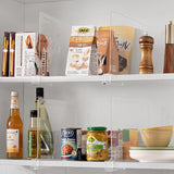 Set 4 separatoare acrilice Elindor®, de 30 cm pentru rafturi, organizator pentru haine, genti si prosoape, montaj rapid fara scule, pentru rafturi de pana la 2.4 cm grosime, Organizatoare baie, lazi, acte, camara, Transparent, Plastic