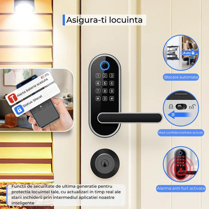 Yala Inteligentă Elindor® cu Amprentă și Cod de Acces, Fără Cheie