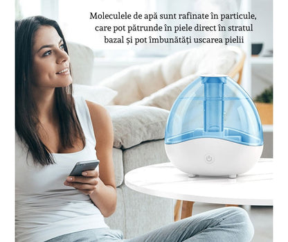 Umidificator Ultrasonic Profesional, 1.5L, Reglabil, Silentios, Alb/Albastru
