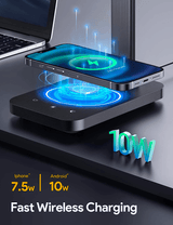 Lampa LED Birou Elindor® Cu Incarcare Wireless, 5 Moduri Lumina, 10 Intensitati, Control Tactil, Ajustabila, USB, 450lm, Negru