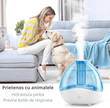 Umidificator Ultrasonic Profesional, 1.5L, Reglabil, Silentios, Alb/Albastru