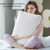 Perna Ortopedică Gel Memory Foam, 60x40x13 cm, Suport Gât și Cervical, Alb