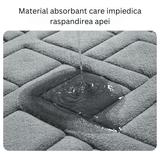 Covor Baie Universal, Spumă cu Memorie, Absorbant, Antiderapant, Memory Foam, 61×41 cm, Gri cu Dungi