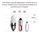 Aspirator Auto Portabil Profesional Wireless, 5000 mAh, Mini Aspirator de Mână pentru Mașină, Casă și Birou, Ideal pentru Spații Mici și Dificil de Accesat, Încărcare USB Tip C, Gri