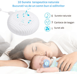Dispozitiv Sunete Albe, 10 Sunete, Portabil, Timer, Autonomie 24h, Reîncărcabil, Alb