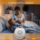 Dispozitiv Sunete Albe, 24 Sunete HD, Portabil, Reîncărcabil, Baterie 20H, Lumină de Veghe, 3 Niveluri Intensitate Culoare