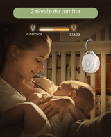 Dispozitiv Sunete Albe, 24 Sunete HD, Portabil, Reîncărcabil, Baterie 20H, Lumină de Veghe, 3 Niveluri Intensitate Culoare