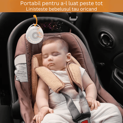 Dispozitiv Sunete Albe, 24 Sunete HD, Portabil, Reîncărcabil, Baterie 20H, Lumină de Veghe, 3 Niveluri Intensitate Culoare