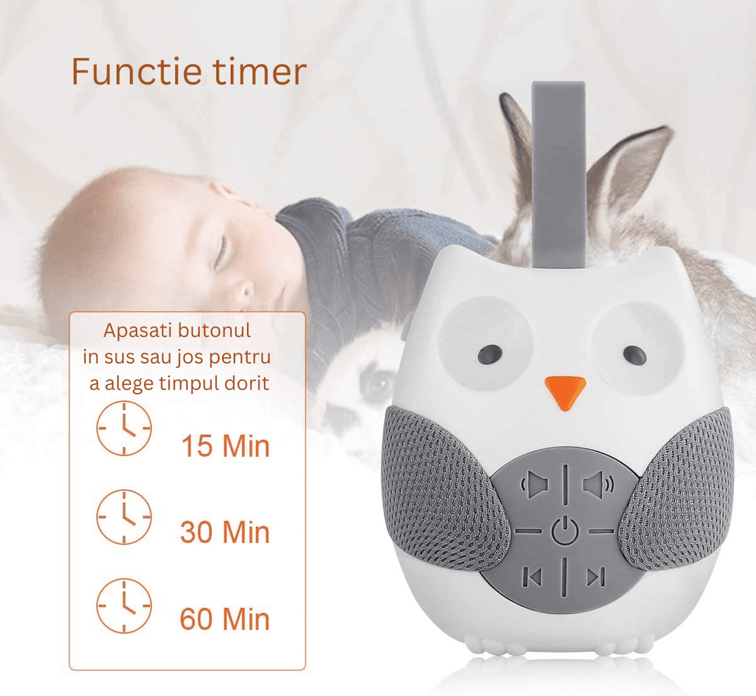 Dispozitiv Sunete Albe, 14 Sunete HD, Portabil, Reîncărcabil, Timer