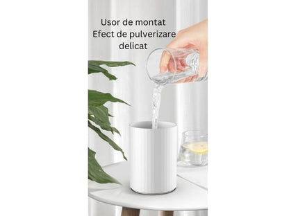 Mini Umidificator USB cu Difuzor Aromaterapie și Lumini LED, 400ml, 2 Moduri, Alb
