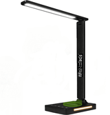 Lampa LED Birou Elindor® Cu Incarcare Wireless, 5 Moduri Lumina, 5 Intensitati, Control Tactil, USB, 450lm, Negru