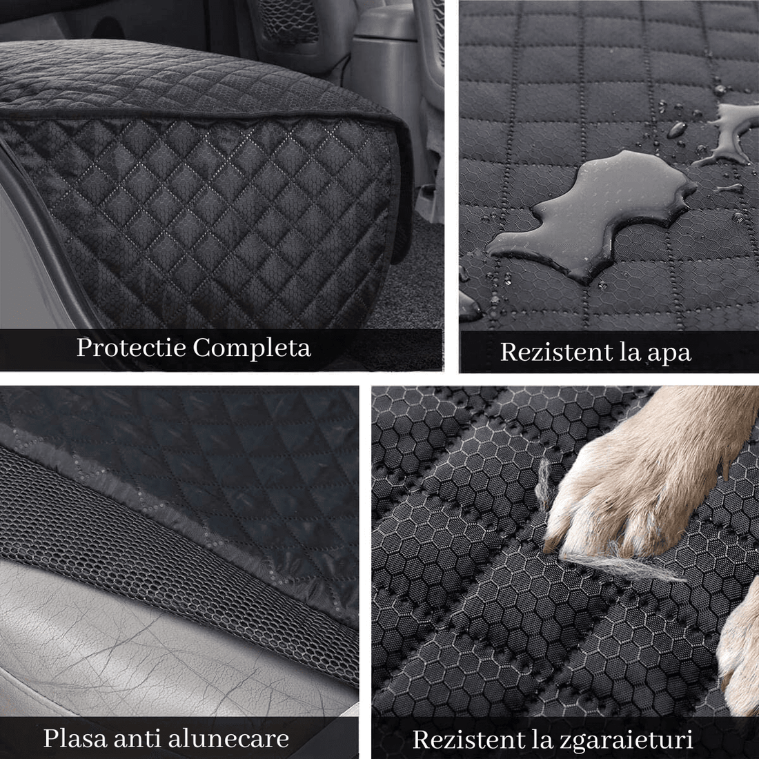 Husă Auto Universală pentru Protecție și Transport Animale, Impermeabilă, Anti-Alunecare, 143 cm, Neagră