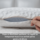 Perna Ortopedică, Gel Memory Foam, 60x40x14 cm, Suport Gât și Cervical, Albastru