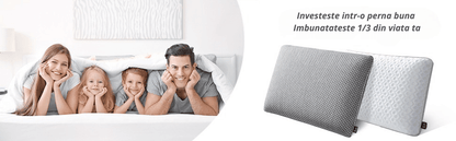 Perna Ortopedică, Gel Memory Foam, 60x40x14 cm, Suport Gât și Cervical, Albastru