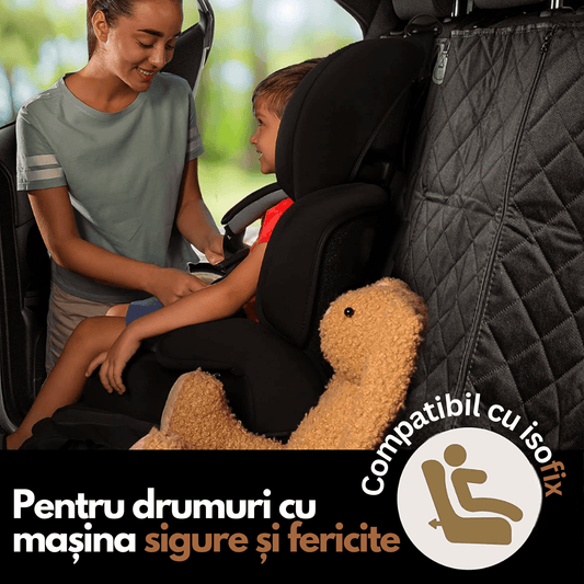 Husă Auto Universală pentru Protecție și Transport Animale, Impermeabilă, Anti-Alunecare, 143 cm, Negru Mat