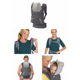 Marsupiu ergonomic cu glugă detașabilă, buzunar de depozitare, suport lombar, poziții spate sau rucsac pentru bebeluși.