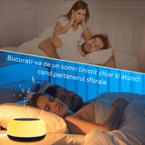 Dispozitiv Sunete Albe, 25 Sunete HD, Lumină de Veghe, Control Tactil, 6 Culori Ajustabile, 3 Niveluri Intensitate, USB