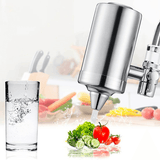 Filtru Apă Potabilă Elindor®, Robinet, Carbon Activ, Elimină Impuritățile și Metale Grele, Argintiu