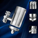 Filtru Apă Potabilă Elindor®, Robinet, Carbon Activ, Elimină Impuritățile și Metale Grele, Argintiu