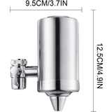 Filtru Apă Potabilă Elindor®, Robinet, Carbon Activ, Elimină Impuritățile și Metale Grele, Argintiu