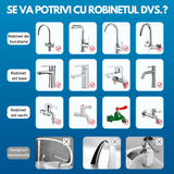 Filtru Apă Potabilă Elindor®, Robinet, Carbon Activ, Elimină Impuritățile și Metale Grele, Argintiu