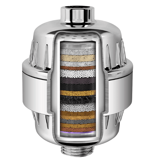 Filtru Apă Premium Elindor® pentru Duș, 20 Etape Filtrare, Minerale & Vitamina C, Elimină Clorul și Metalele Grele, 5500 Litri