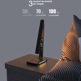 Lampa LED Birou Elindor® Cu Incarcare Wireless, 5 Moduri Lumina, 5 Intensitati, Control Tactil, USB, 450lm, Negru