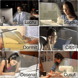 Lampa LED Birou Elindor® Cu Incarcare Wireless, 5 Moduri Lumina, 10 Intensitati, Control Tactil, Ajustabila, USB, 450lm, Negru