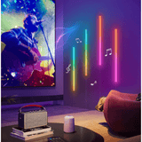Set 6 Bare LED RGBIC Inteligente Elindor® Wall Light, Wi-Fi, Sincronizare Muzică, Compatibile Google Assistant/Alexa, 180 cm (6 x 30 cm)