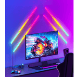 Set 6 Bare LED RGBIC Inteligente Elindor® Wall Light, Wi-Fi, Sincronizare Muzică, Compatibile Google Assistant/Alexa, 180 cm (6 x 30 cm)