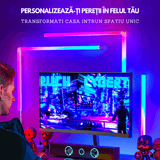 Set 6 Bare LED RGBIC Inteligente Elindor® Wall Light, Wi-Fi, Sincronizare Muzică, Compatibile Google Assistant/Alexa, 180 cm (6 x 30 cm)