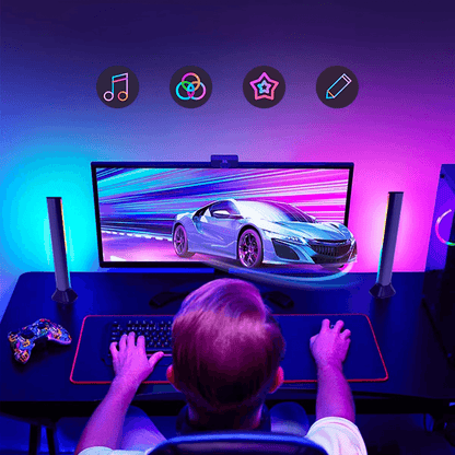 Bare LED RGB Inteligente Elindor®, Control Aplicatie, Sincronizare Muzicală, Bluetooth, Lumini Ambientale, Multicolore