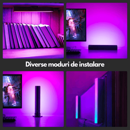 Bare LED RGB Inteligente Elindor®, Control Aplicatie, Sincronizare Muzicală, Bluetooth, Lumini Ambientale, Multicolore