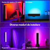 Bare LED RGB Inteligente Elindor®, Control Aplicatie, Sincronizare Muzicală, Bluetooth, Lumini Ambientale, Multicolore