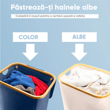 Coș de Rufe Bambus, Pliabil, cu Capac și Sac Detașabil, 100 L, 74 x 41 x 33 cm, Material Textil, Albastru