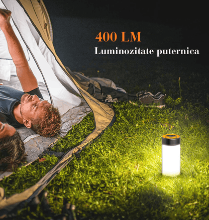 Lanterna LED Felinar Portabilă, Power Bank, Reîncărcabilă, 800LM, IPX4, 1800mAh, Negru