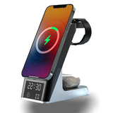 Încărcător Wireless Fast Charger 3 în 1, 15W, Negru, Compatibil cu iPhone, AirPods, Apple Watch, Android, Samsung, Huawei, Xiaomi