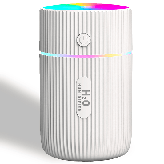 Mini Umidificator Aer cu Difuzor Aromaterapie, LED, Portabil, USB, 220 ml, 2 Moduri, Alb