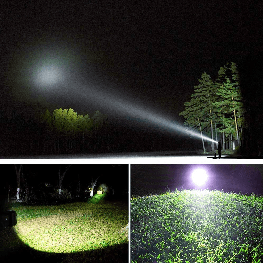 Lanterna Multifuncțională Reîncărcabilă, 10.000mAh, Power Bank, 1200LM, 7 Moduri, IPX44, 2 Capete, Negru