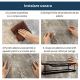 Raft de Duș, Etajeră Baie, Oțel Inoxidabil, Set 2 Rafturi, Argintiu