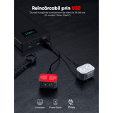 Set Lumini Bicicletă 21 LED-uri, 500 Lumeni, IPX6, USB Reîncărcabil 1100mAh, 4 Moduri, Alb/Roșu