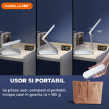 Lampa LED de Birou Elindor®, Pliabilă, 3 Moduri de Iluminare, Alb