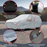 Prelata Auto Premium Elindor® Impermeabila, Protectie UV, Antisoare, Praf, Ploaie si Zapada, Toate Anotimpurile, Husa Exterior, Huse Protectie Completa, Universala, Accesorii Masina, Marime Break L, 470 × 198 × 144 cm, Gri