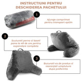 Perna Ortopedica de Citit Elindor® pentru Pat, Perna din Spuma Memorie, Suport Spate, Cap, Brate, Post-Operator, Anti-Reflux, Antisforait, Antirid, 65 × 46 × 28 cm, Gri
