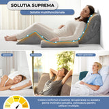 Set 4 Perne Ortopedice Elindor® pentru Pat, Perna Spuma cu Memorie, Hipoalergenica, Suport Spate, Picioare, Genunchi, Post-Operator, Anti-Reflux, Antisforait, Antirid, Pliabile, Hipoalergenic, Reglabile, Gri