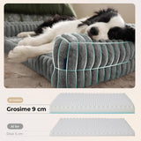 Pat Confortabil pentru Caini si Pisici Elindor® Dreptunghiular, Culcus Moale Antiderapant, Potrivit pentru Caine si Pisica de Talie Medie, Ideal in Orice Anotimp, in Casa, 89 x 64 x 18 cm, Gri